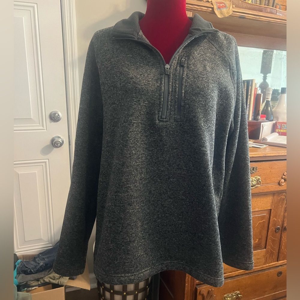 Eddie Bauer Gray Quarter-Zip Pullover